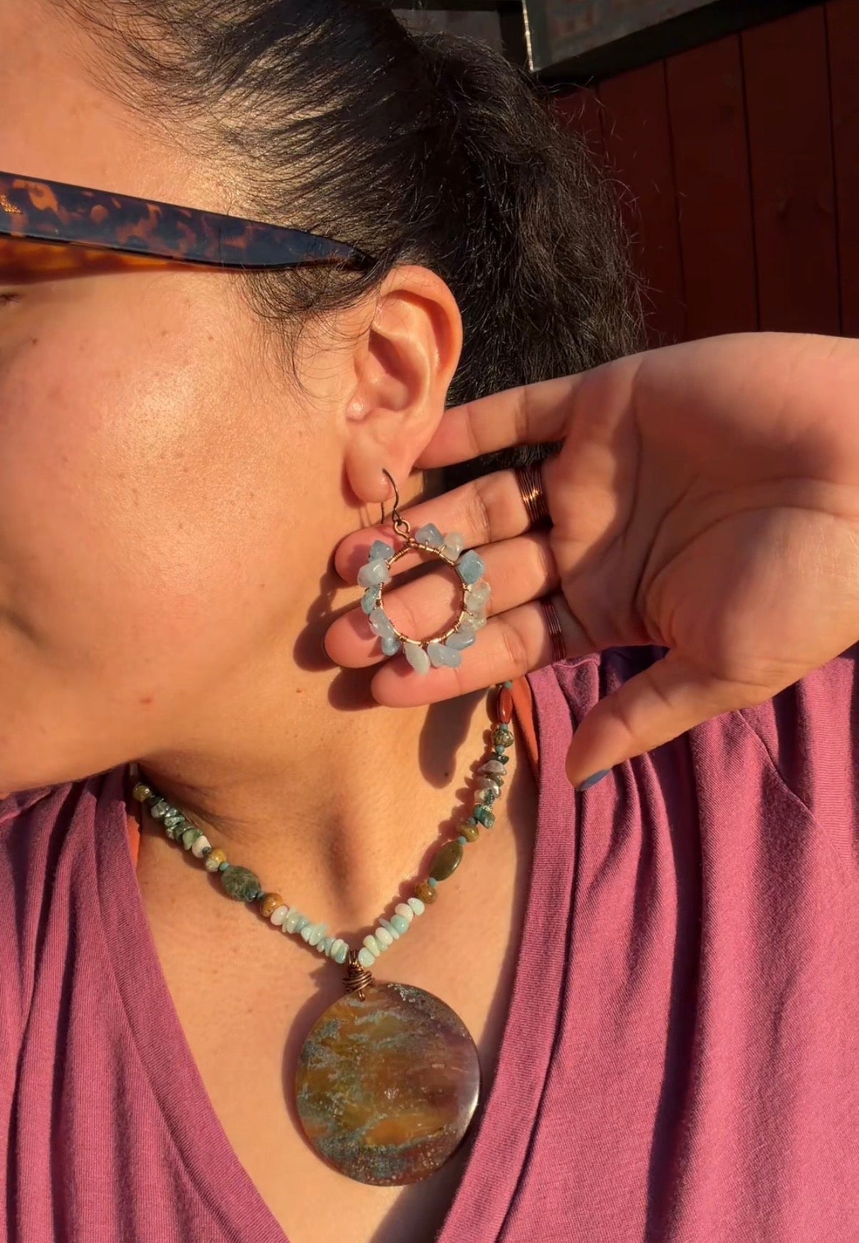 Sunflower Hoop Earrings