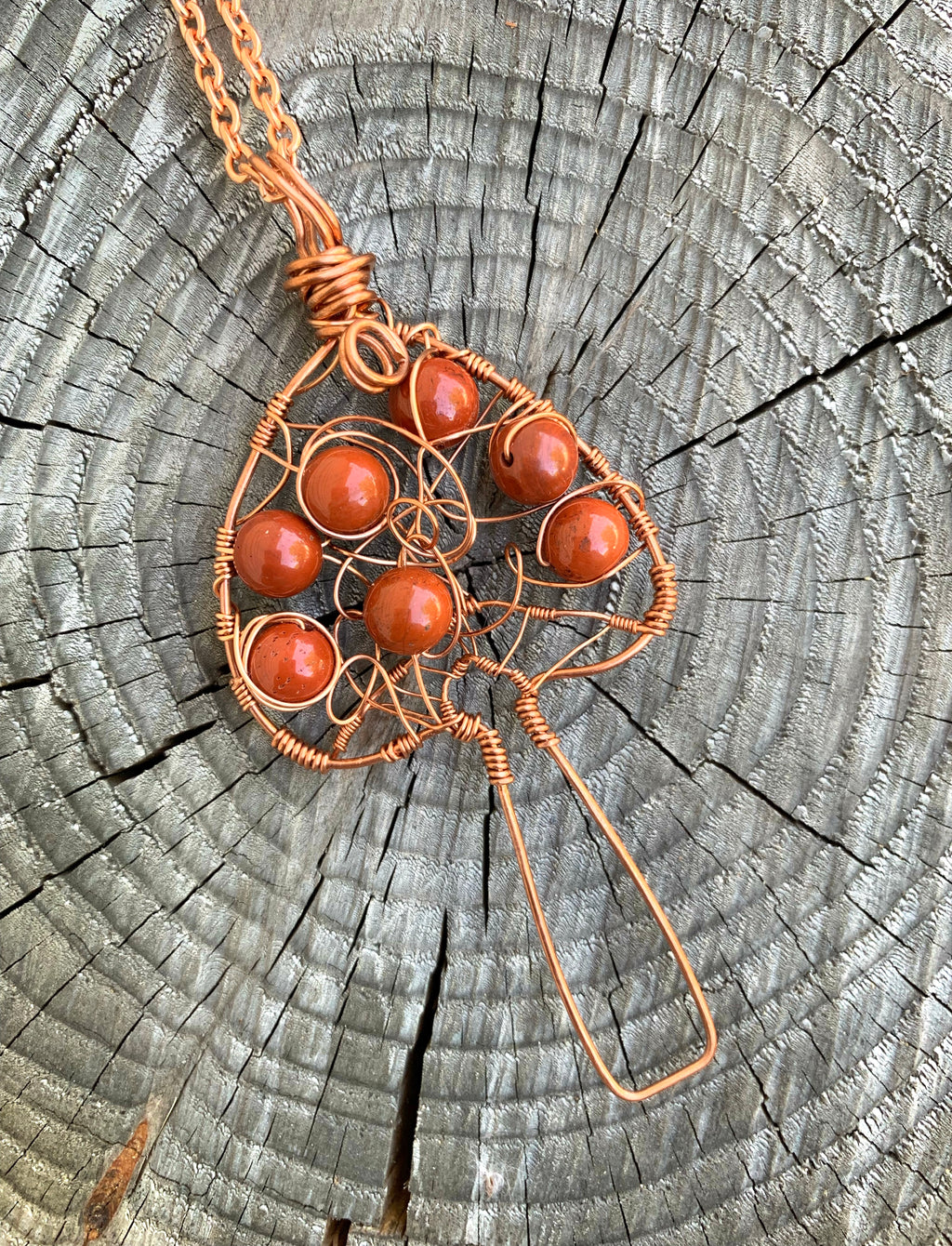 Red Jasper Mushroom Necklace