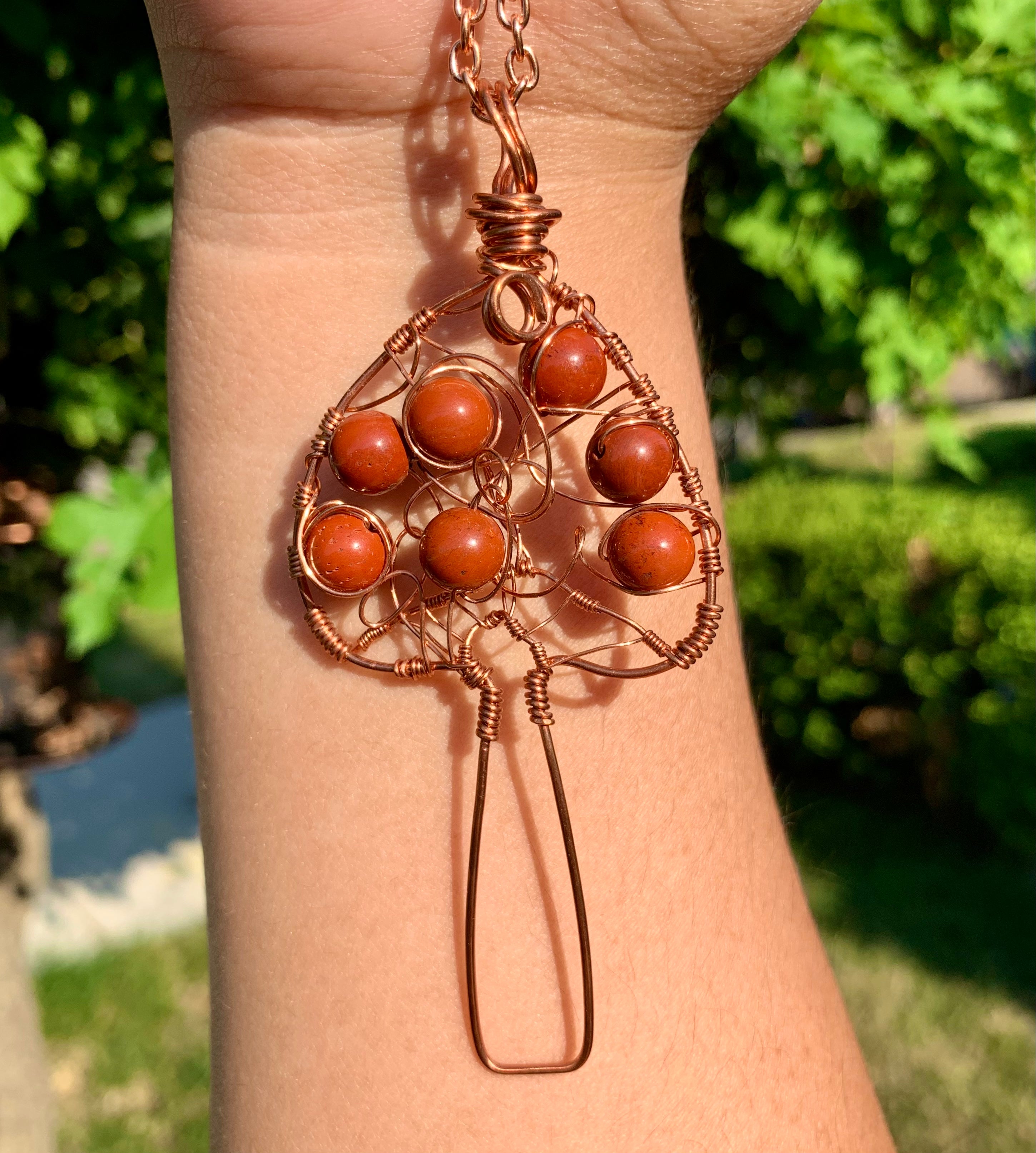 Red Jasper Mushroom Necklace